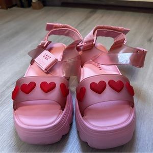 Lazy Oaf/Melissa platforms with hearts